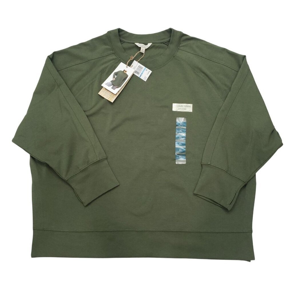 Earth Yoga Tunic Sweatshirt Oversized Normcore Sustainable Green Womens XL NWT